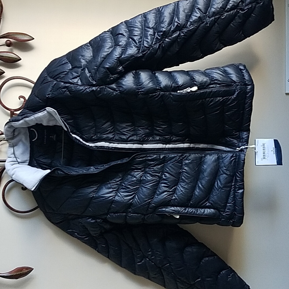 NEW Lands End Black Lightweight Down Jacket